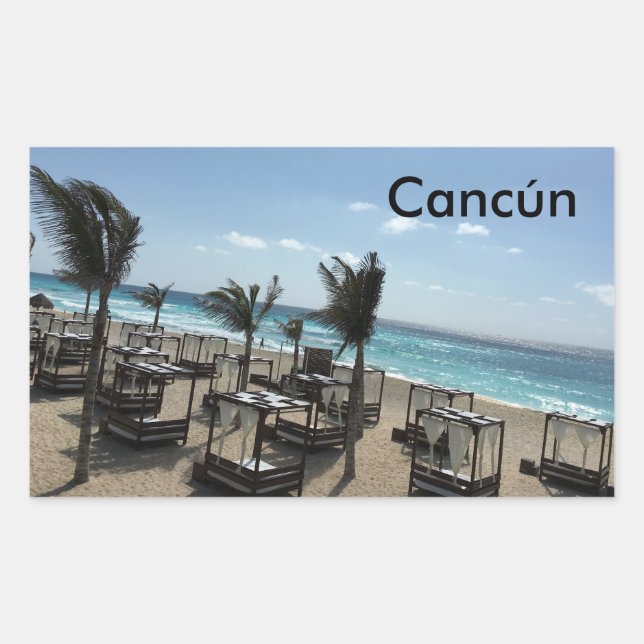 Pegatina Rectangular Cancún (México) - Pegatinas de Rectángulo, Glossy (Anverso)