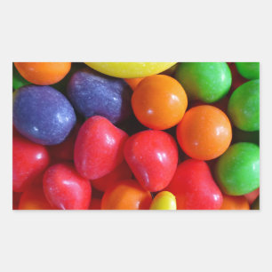 Pegatina Rectangular Candía con forma de fruta colorida