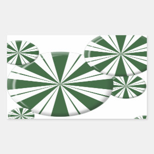Pegatina Rectangular Candía de rayas de menta rápida