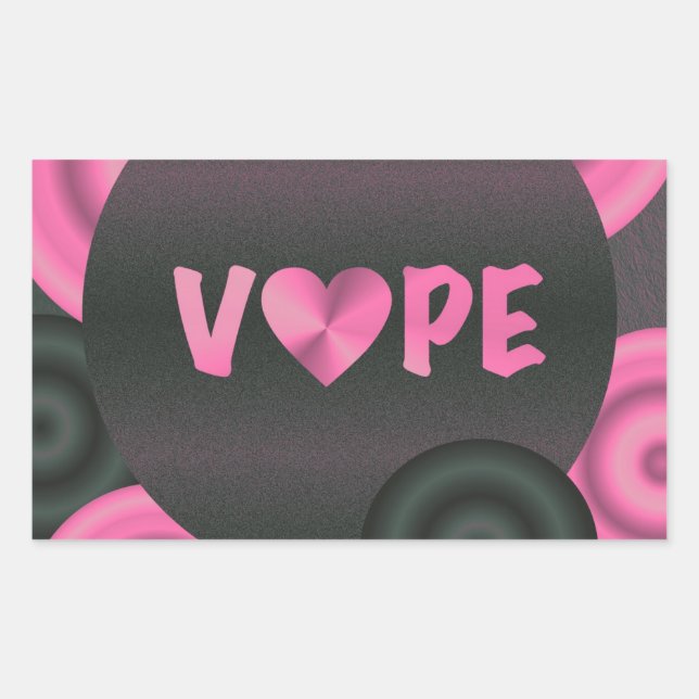 Pegatina Rectangular Candy Algodón Pink 3D Vape Heart (Anverso)