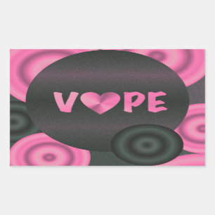Pegatina Rectangular Candy Algodón Pink 3D Vape Heart