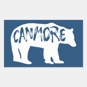 Pegatina Rectangular Canmore Alberta Bear