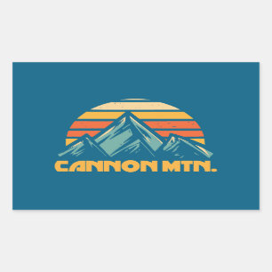 Pegatina Rectangular Cannon Mountain New Hampshire Retro Turquoise