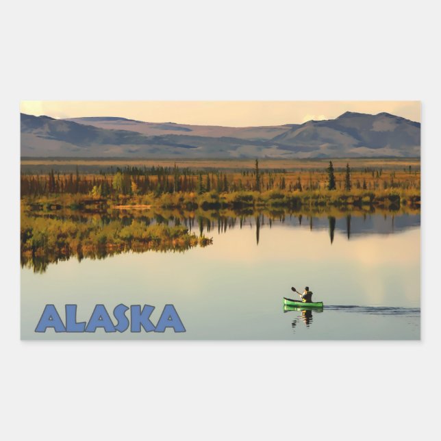 Pegatina Rectangular Canoe Alaska (Anverso)