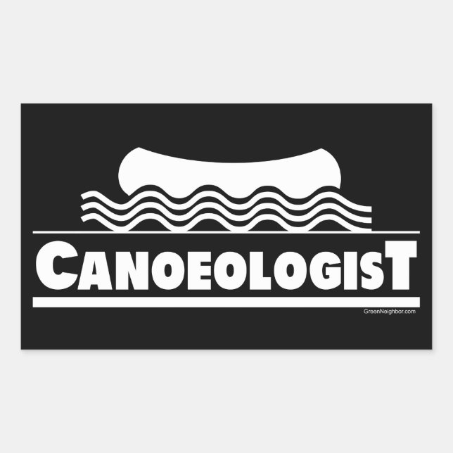 Pegatina Rectangular Canoeólogo (Anverso)