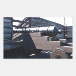 Pegatina Rectangular Cañón antiguo