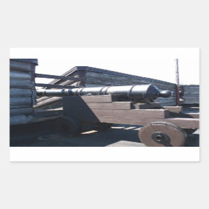 Pegatina Rectangular Cañón antiguo