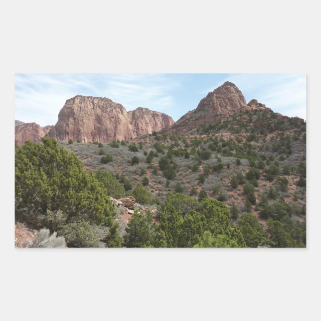 Pegatina Rectangular Cañones de Kolob en el Parque Nacional Zion (Anverso)