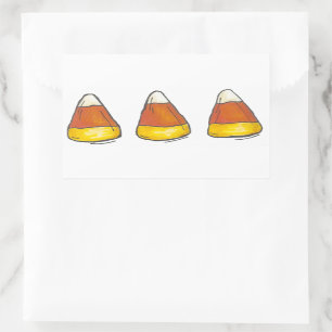 Pegatina Rectangular Cañones de maíz de golosinas de Halloween otoño