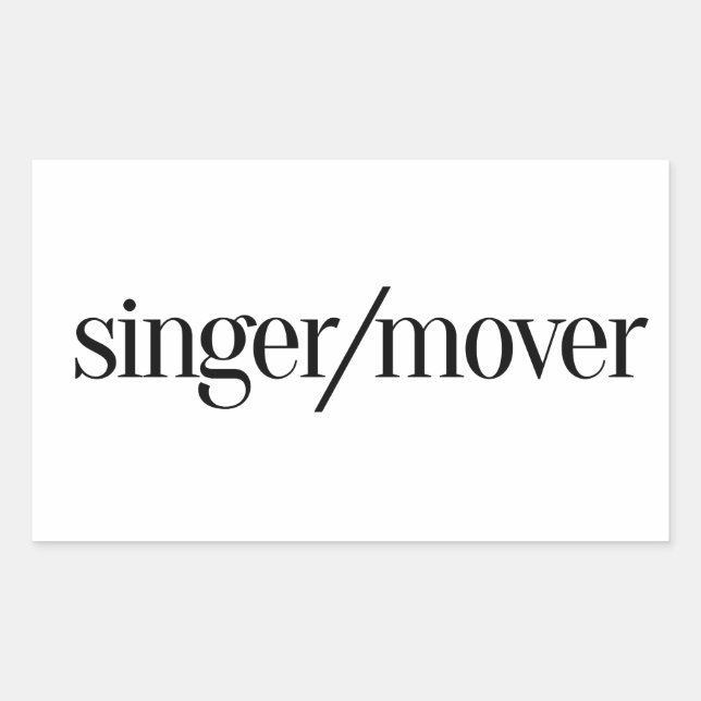 Pegatina Rectangular Cantante/Moviente (Anverso)
