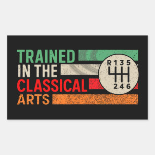 Pegatina Rectangular Capacitación en la transmisión del manual de artes