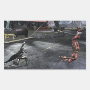 Pegatina Rectangular Captura de pantalla: Batman contra flash