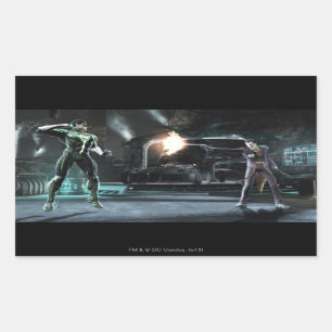 Pegatina Rectangular Captura de pantalla: Green Lantern vs Joker
