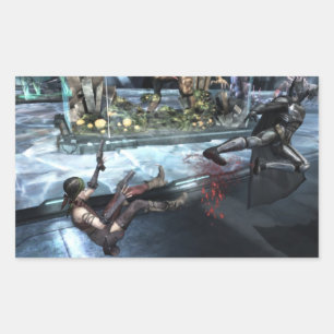 Pegatina Rectangular Captura de pantalla: Harley contra Batman