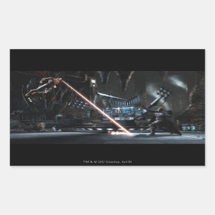 Pegatina Rectangular Captura de pantalla: Superhombre contra Batman