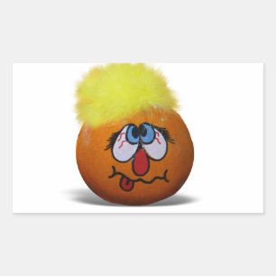 Pegatina Rectangular Cara de calabaza pequeña