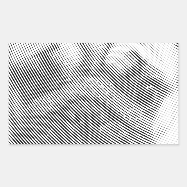 Pegatina Rectangular Cara de pug (Anverso)