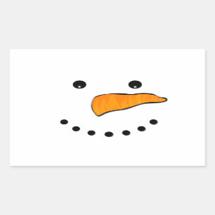 Pegatina Rectangular Cara de Snowman