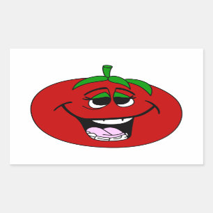 Pegatina Rectangular Cara de tomate