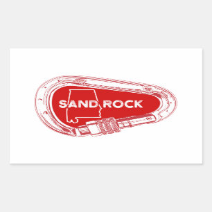 Pegatina Rectangular Carabiner de escalada rock sand Rock Alabama