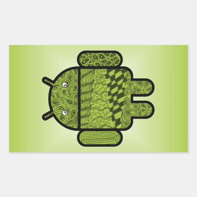 Pegatina Rectangular Carácter dolar paisley para Android™ (Anverso)
