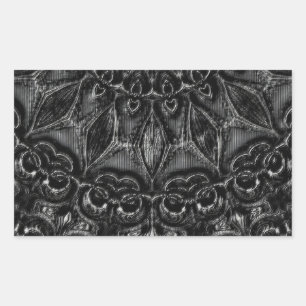 Pegatina Rectangular Carbón Mandala