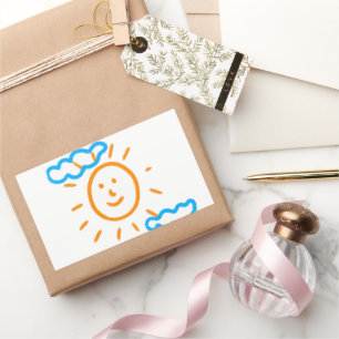 Pegatina Rectangular Cargar los dibujos de los niños convierte los dibu
