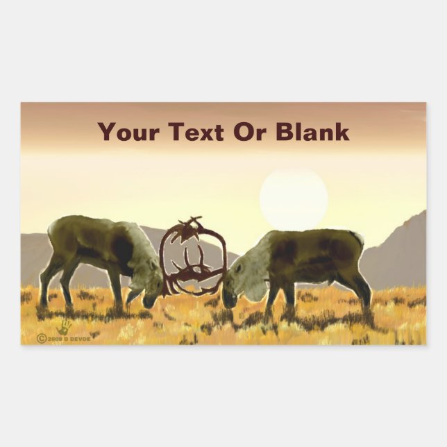 Pegatina Rectangular Caribou Duel (Anverso)