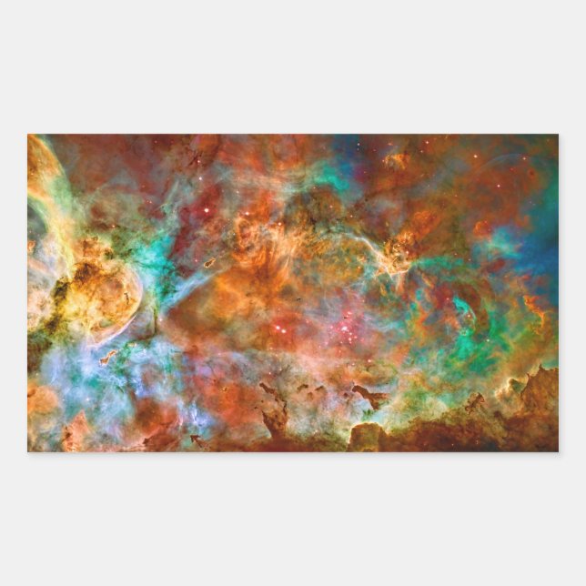 Pegatina Rectangular Carina Nebula en constelación de Argo Navis (Anverso)