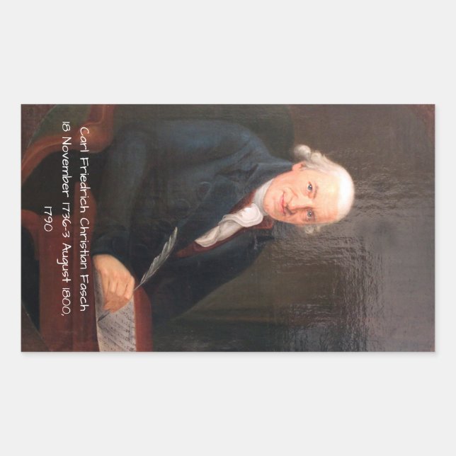 Pegatina Rectangular Carl Friedrich Christian Fasch 1790 (Anverso)