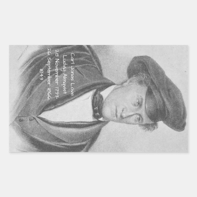 Pegatina Rectangular Carl Jonas Love Ludvig Almqvist (Anverso)