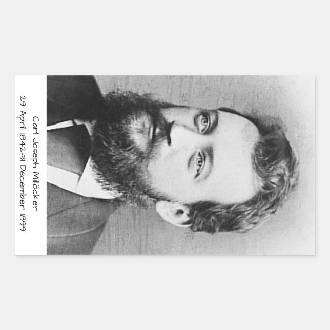 Pegatina Rectangular Carl Joseph Millöcker (Anverso)