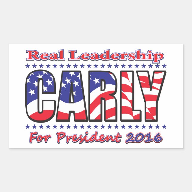 Pegatina Rectangular Carly Fiorina (Anverso)