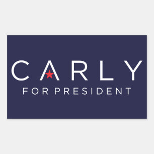 Pegatina Rectangular Carly para presidente Sticker