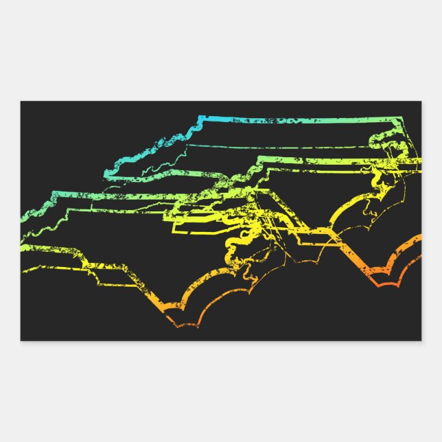 Pegatina Rectangular carolina chill blur del norte (Anverso)