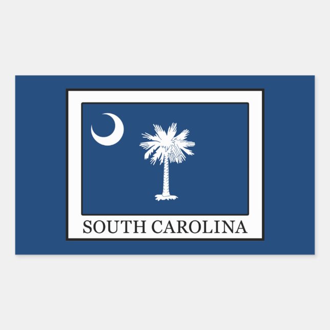 Pegatina Rectangular Carolina del Sur (Anverso)