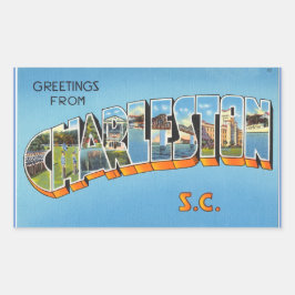 Pegatina Rectangular Carolina del Sur: Hoja de 4 pegatinas Charleston