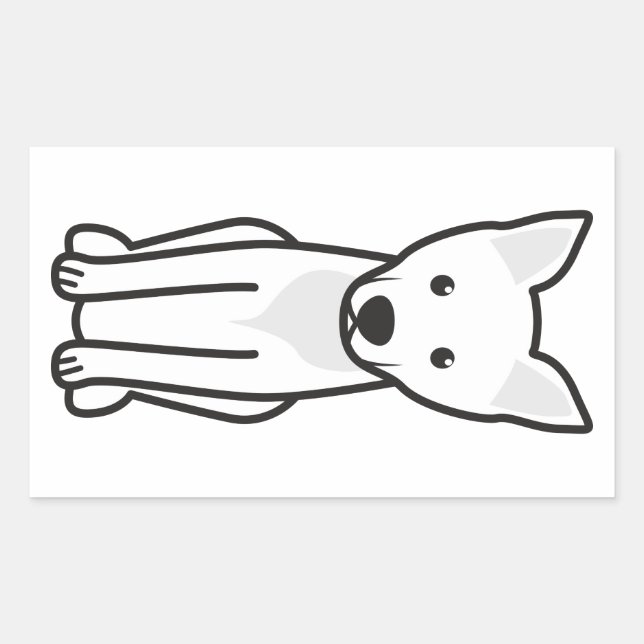 Pegatina Rectangular Carolina Dog Personalizado (Anverso)