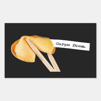 Pegatina Rectangular Carpe Diem Fortune Cookie