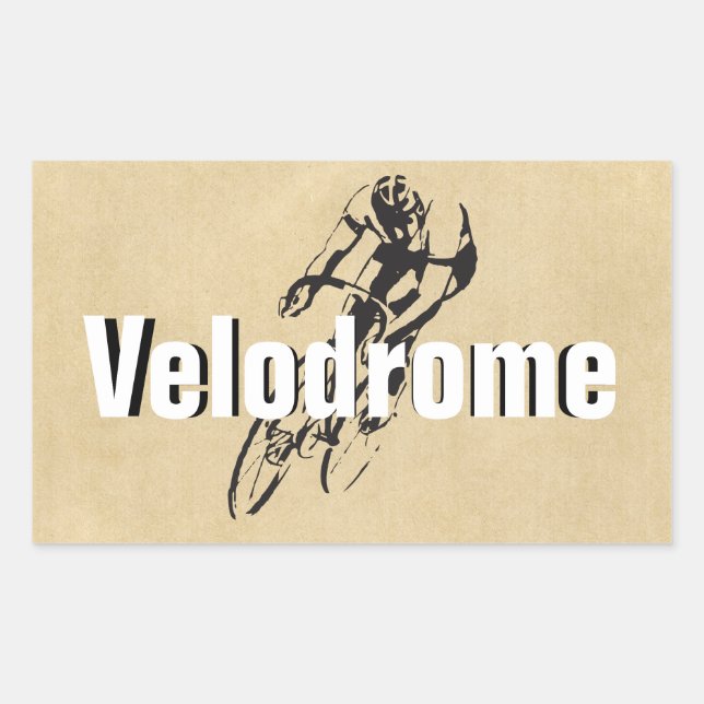 Pegatina Rectangular Carreras personalizada de bicicletas (Anverso)