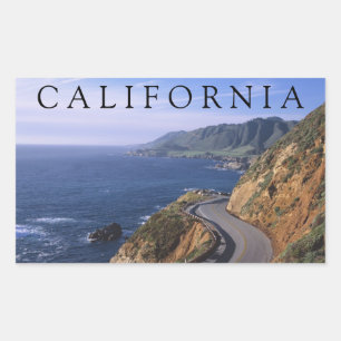 Pegatina Rectangular Carretera 1   Carmel California