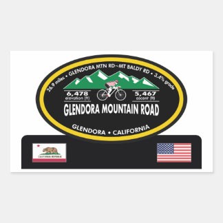 PEGATINA RECTANGULAR CARRETERA DE MONTAÑA GLENDORA, CA -"TROFÍA OVAL"