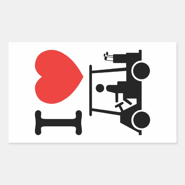 Pegatina Rectangular Carro de golf I Heart (Love) (Anverso)