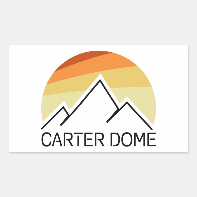 Pegatina Rectangular Carter Dome New Hampshire Retro (Anverso)