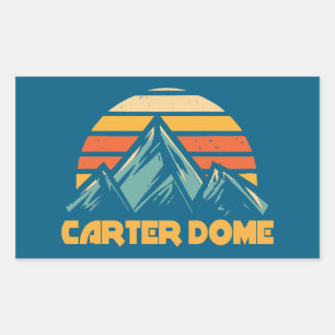 Pegatina Rectangular Carter Dome New Hampshire Retro Turquoise