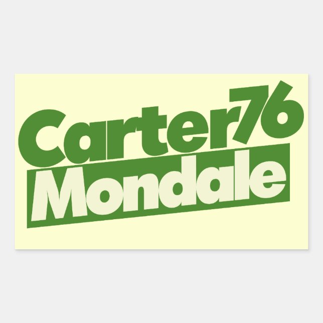 Pegatina Rectangular Carter Mondale Vintage Politics (Anverso)