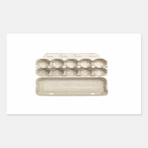 Pegatina Rectangular Cartón de huevo vacío