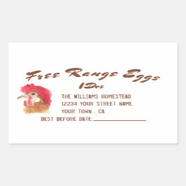 Pegatina Rectangular Cartón de Huevos de Goma de Agua de Goma Gratuito