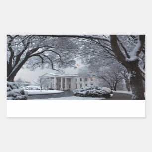 Pegatina Rectangular Casa Blanca Winter Wonderland