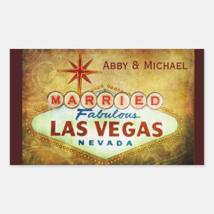 Pegatina Rectangular Casado en Fabulous LAS VEGAS